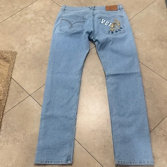 Versace Light Blue Men's Straight Jeans - Picture 4 of 6
